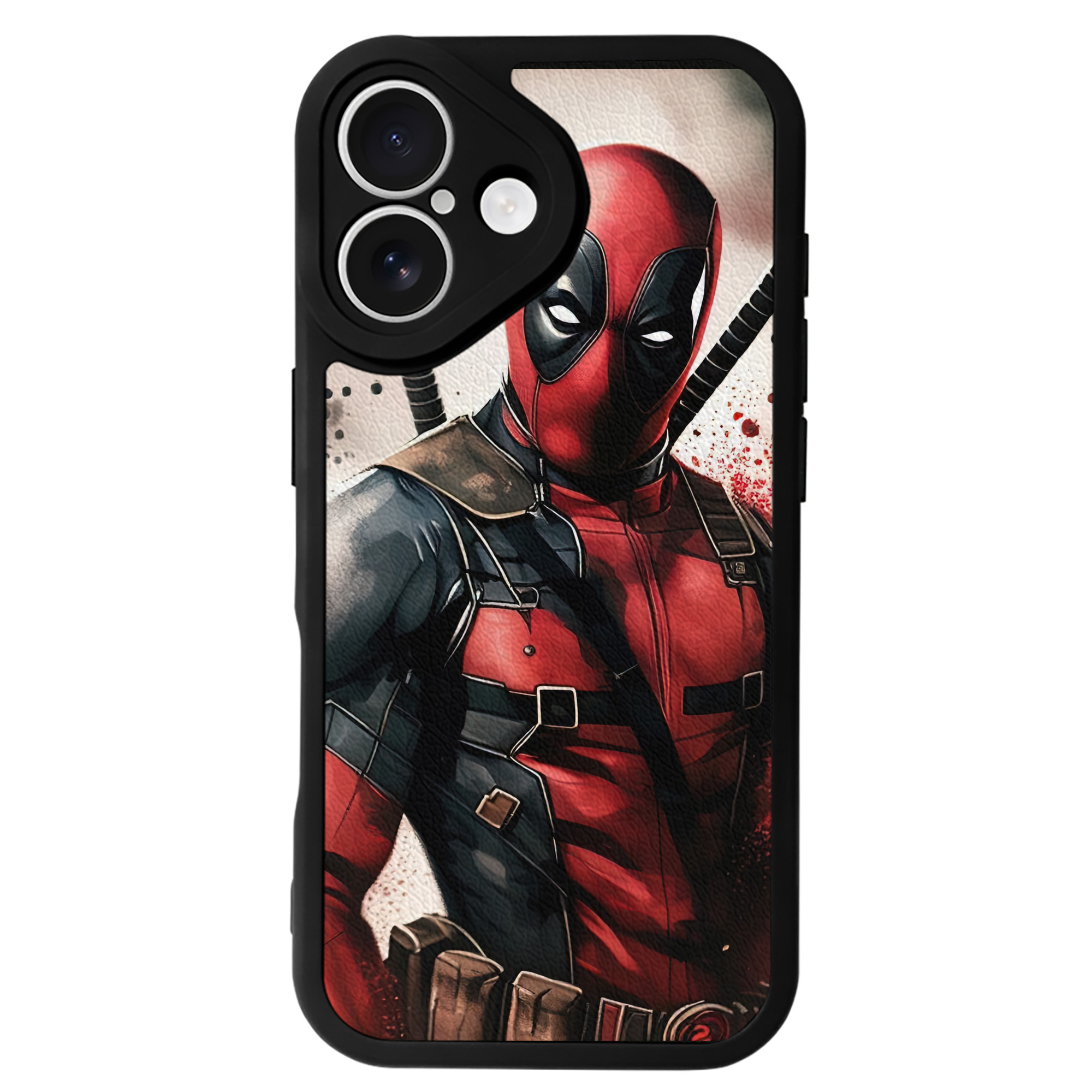 （画像用） Deadpool デッドプール 【iPhone 16シリーズ対応】シリコンスマホケース（レザー調） 材質：シリコン